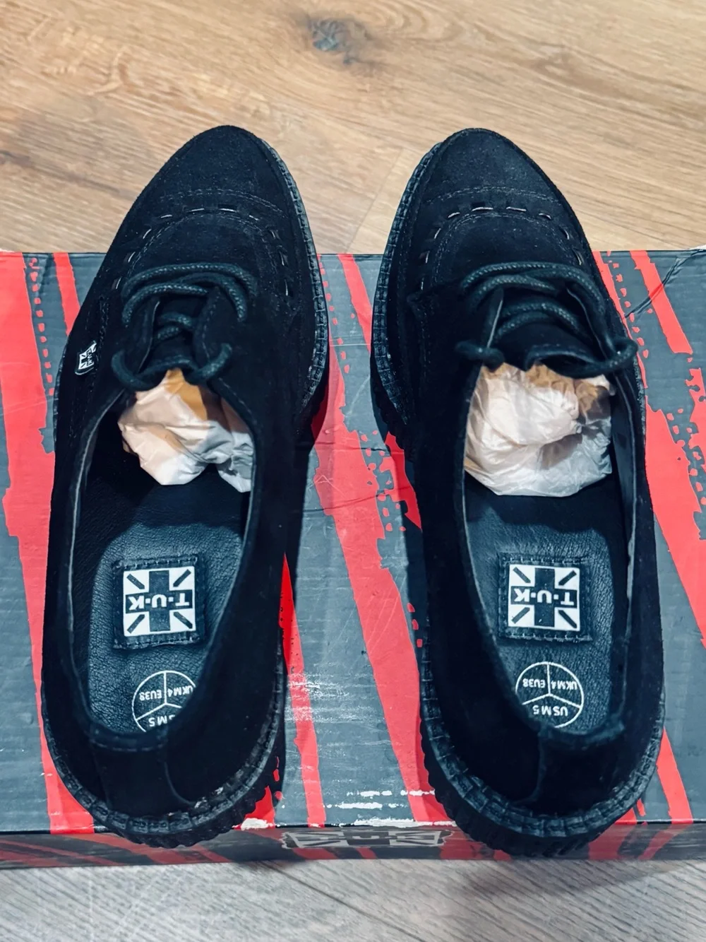 T.U.K black suede
